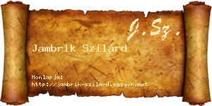 Jambrik Szilárd névjegykártya